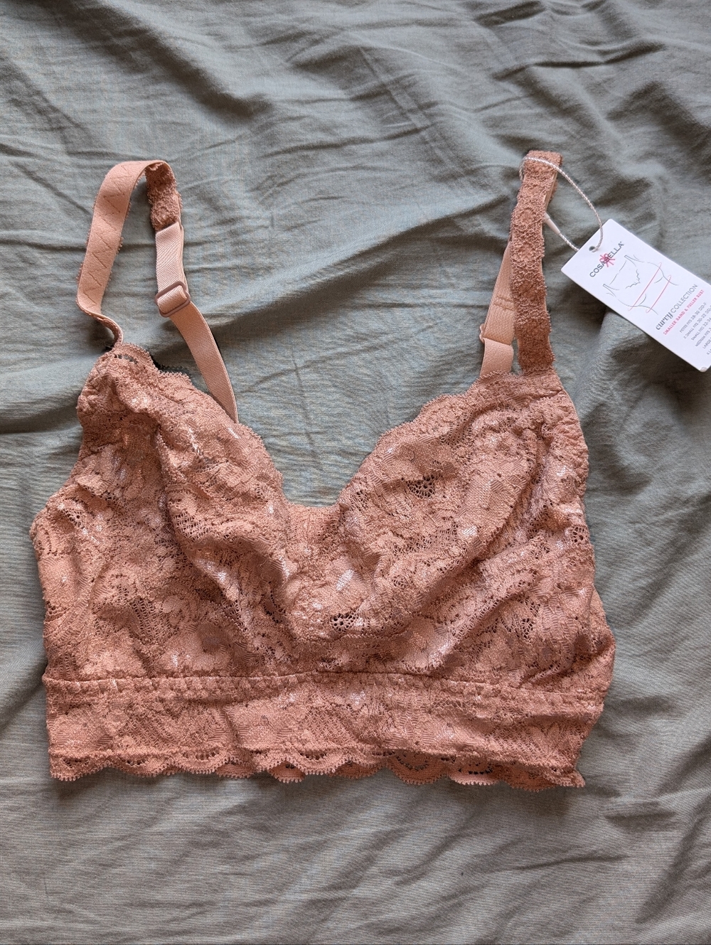 NWT Cosabella Never Say Never Curvy Sweetie Soft Bralette XSmall Beige